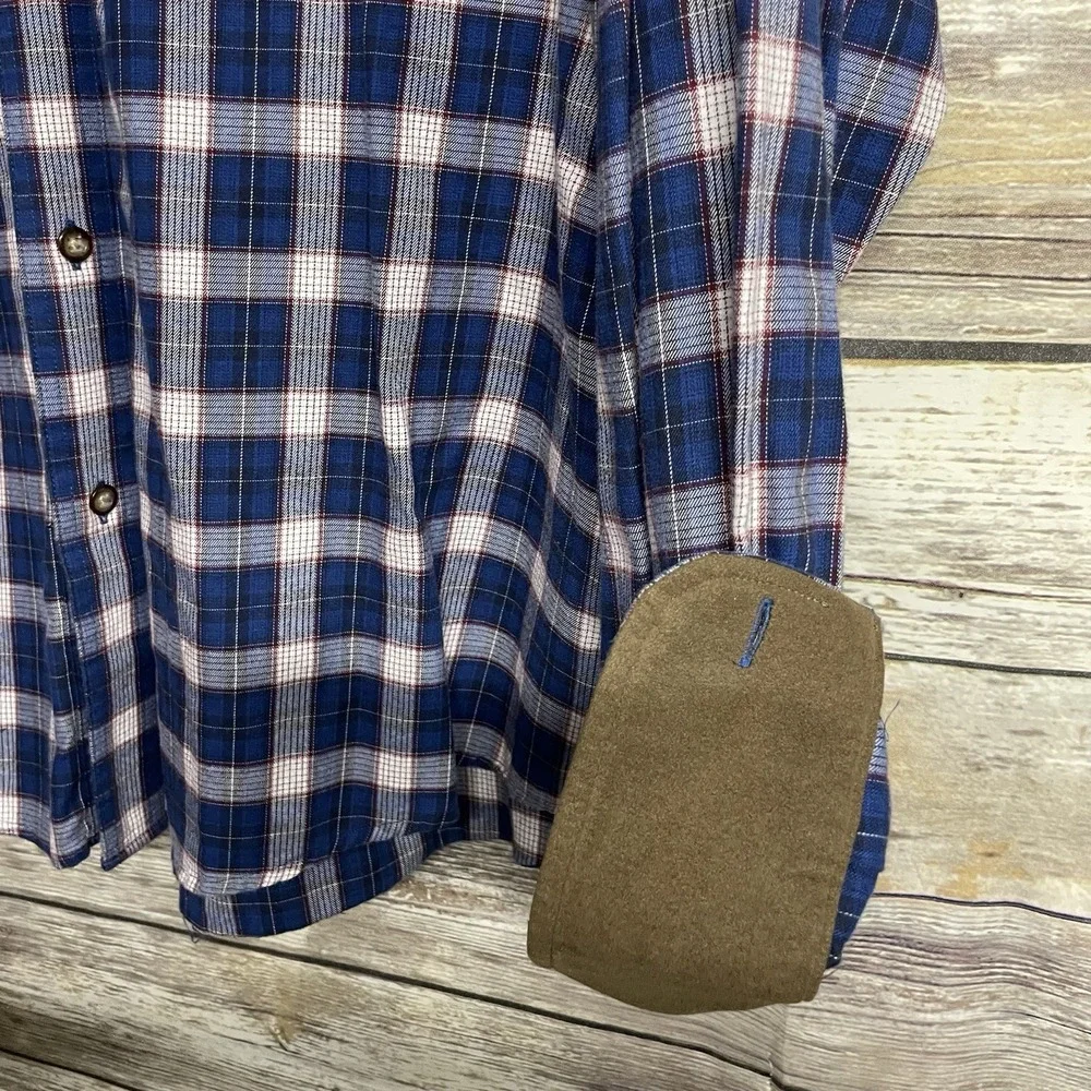 Cabela's Flip Cuff Button Down Shirt Men's 2XL Cotton Plaid Long‎ Sleeve Country